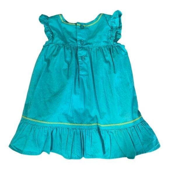 Carters Baby Girls Dress Set 6M Blue Embroidered Ruffle Cottagecore Outfit - Picture 2 of 8